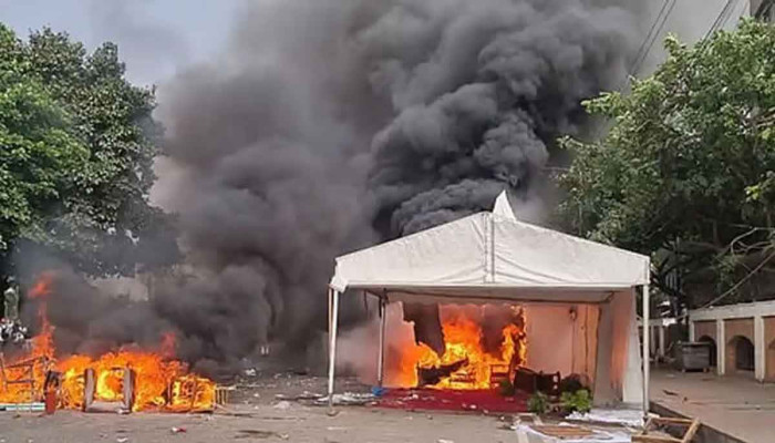 জুলাই সনদ স্বাক্ষরের আগে ভাঙচুর-আগুন, ৯০০ জনের বিরুদ্ধে মামলা