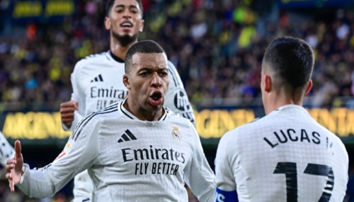 ​​এমবাপ্পের জোড়া গোলে ভিয়ারিয়ালকে হারিয়ে লা লিগার শীর্ষে রিয়াল!
